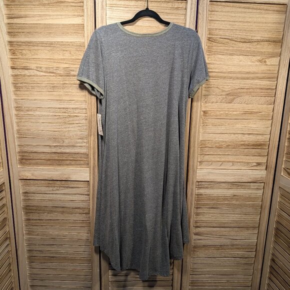 LuLaRoe CARLY Gray Short Sleeve Dress Size Small - Picture 8 of 8